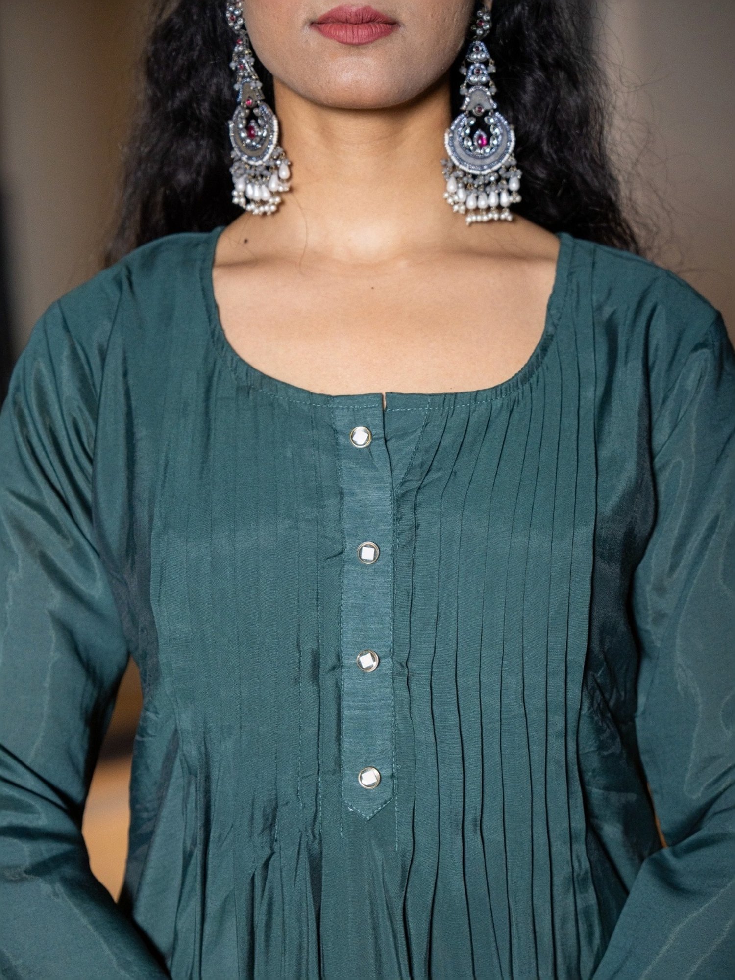 Yufta Teal Blue Cotton Embroidered Kurta Pant Set With Dupatta