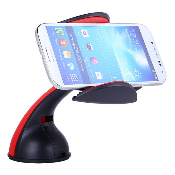 LENTION Car Mount Phone Holder with Windshield for iPhone, iPod, Smart Phone, PSP, GPS - Black