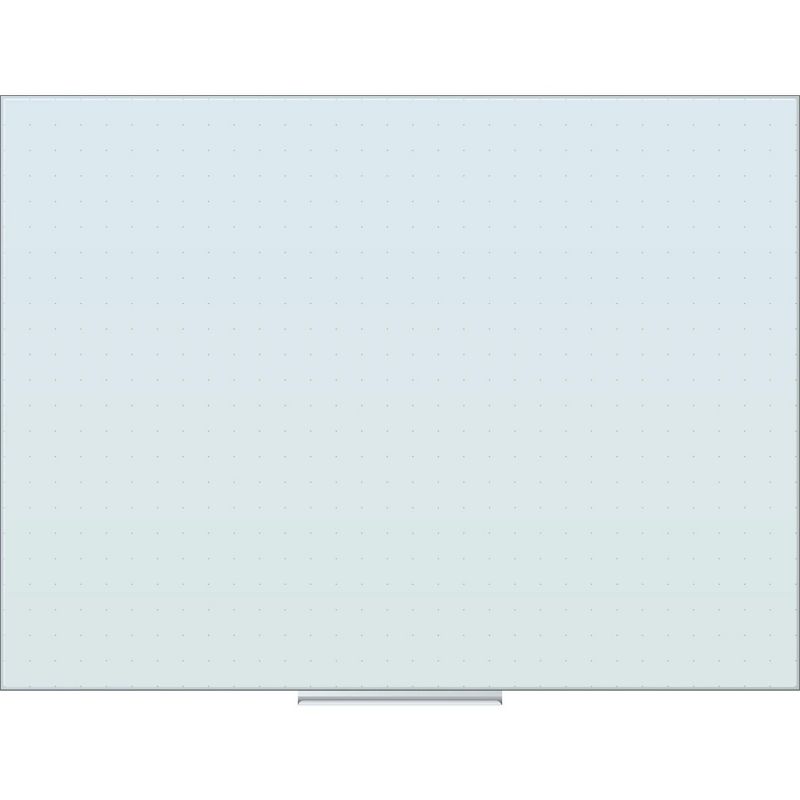 U Brands Floating Glass Ghost Grid Dry Erase Board 47x35 White Frosted Frameless 2799U00-01
