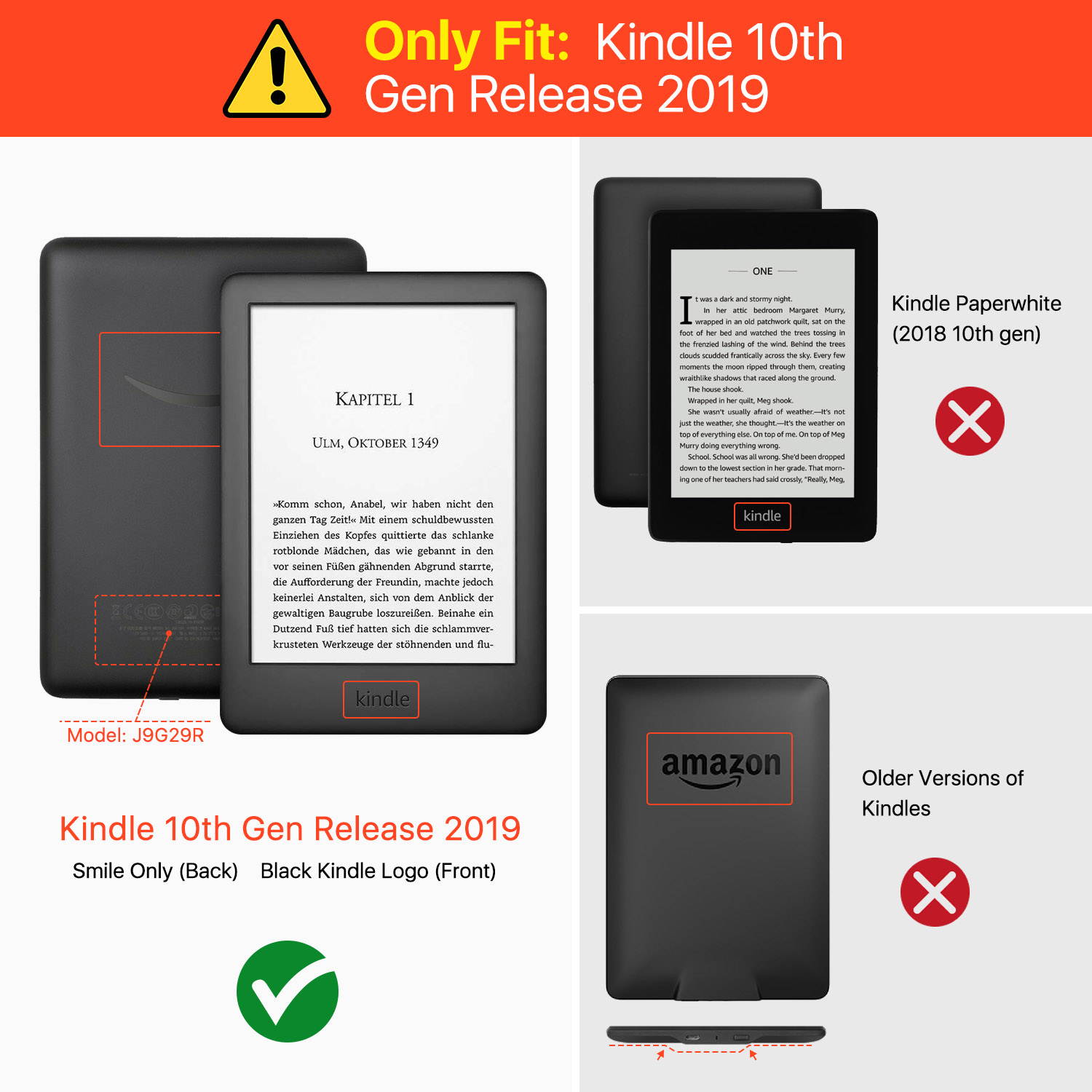 Case for Kindle 10th Generation - Slim & Light Smart Cover Case with Auto Sleep & Wake for Amazon Kindle E-reader 6" Display, 10th Generation 2019 Release (Flamingo)