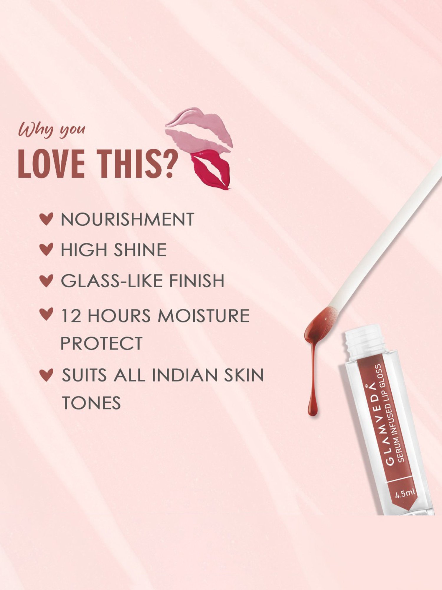 Glamveda Serum Infused Lip Gloss Pink in Paris-111 - 4.5 ml