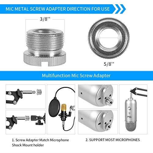 Microphone Stand with Mic Pop Filter Shock Mount Adjustable Mic Boom Scissor Arm Stands for Blue Yeti SnowballRadio Broadcasting and Recording