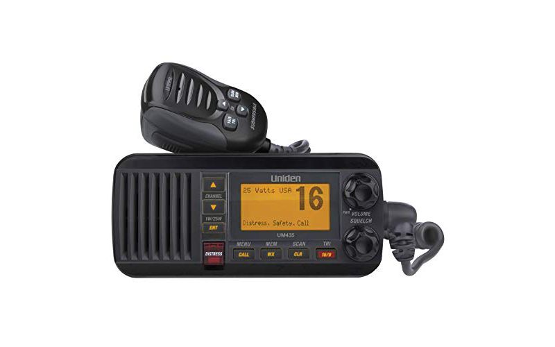 Uniden UM435BK Advanced Fixed Mount VHF Marine Radio, All USA/International/Canadian Marine Channels including new 4-Digit, CDN ???B??? Channels, 1...