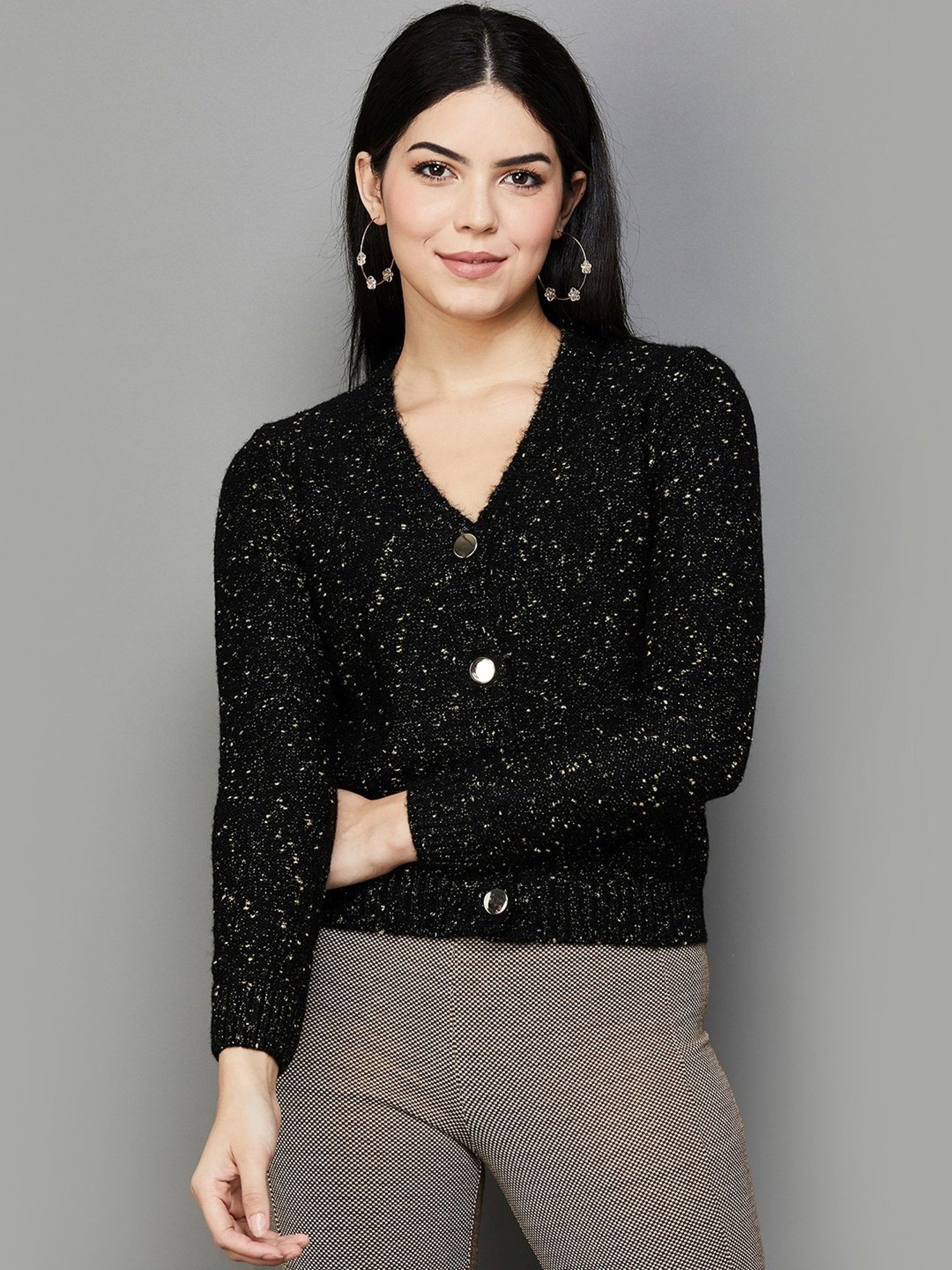 Code by Lifestyle Black Embellished Cardigan