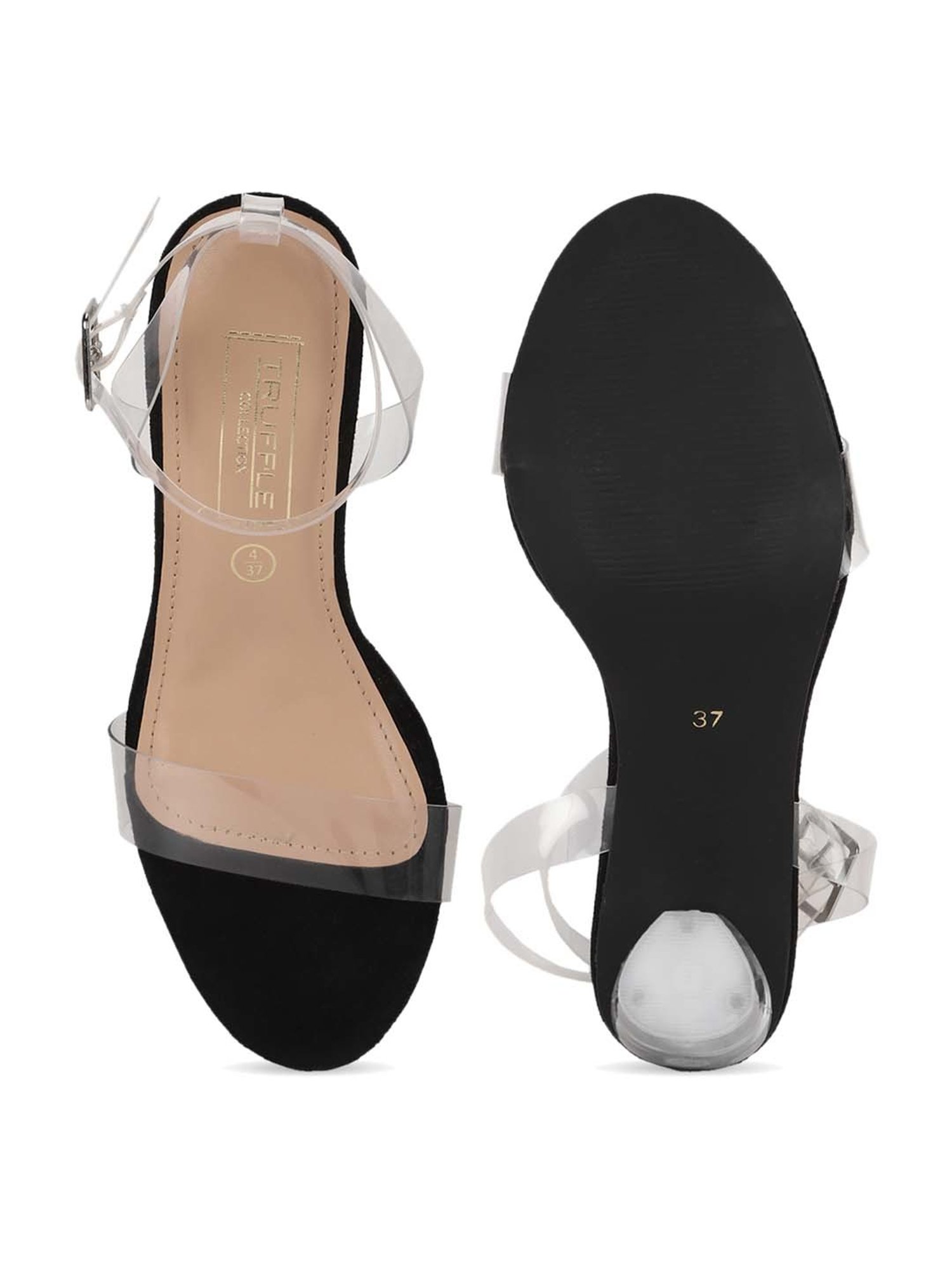 Truffle Collection Women's Black Ankle Strap Stilettos