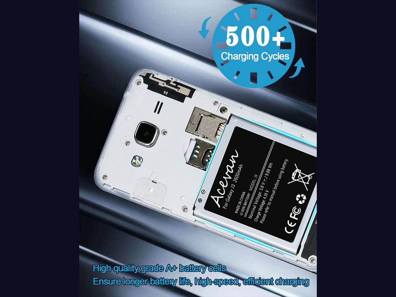 Galaxy J3 Battery Replacement Acevan Battery for Samsung Galaxy Grand Prime G530 G530W EB-BG530BBU EB-BG530BBE Galaxy J3 2016 J320W8 J320A J3 Emerge J327P J327W Galaxy J3 2018 J337W Galaxy J5 J500