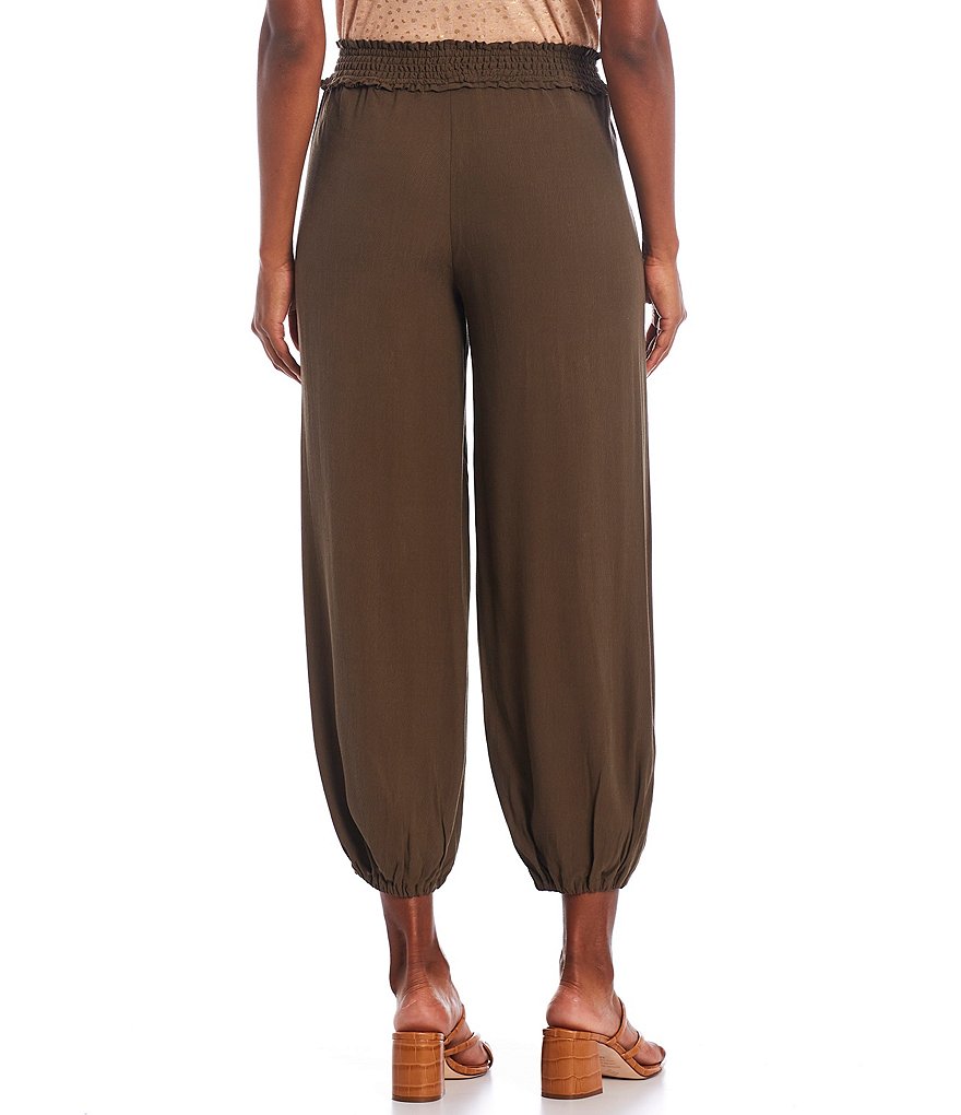 Democracy Smocked Waistband High Rise Pull-On Jogger Pants