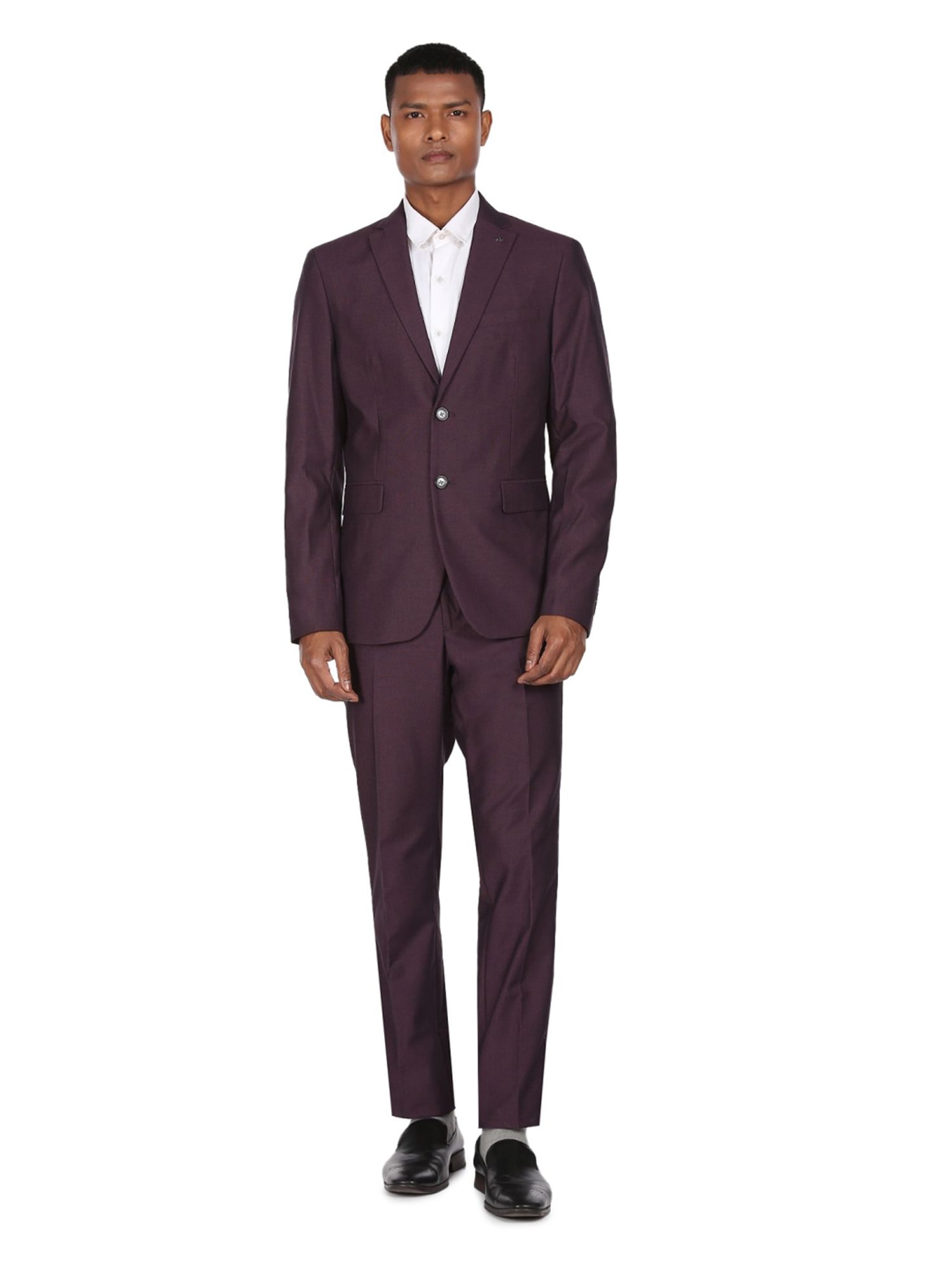 Parx Black Regular Fit Two Piece Suit