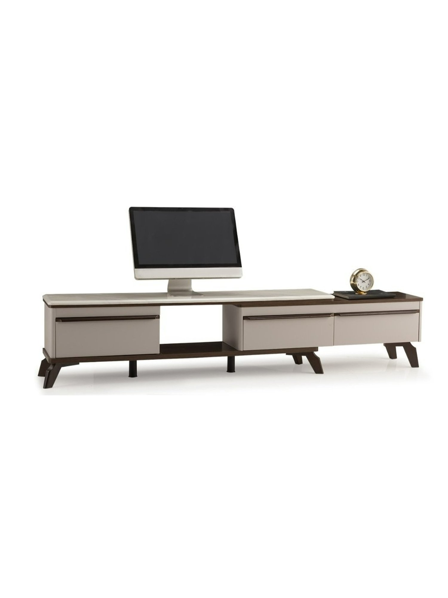 Delite Kom Flex Flowery Wenge & Acacia Dark Engineered Wood TV Entertainment Unit
