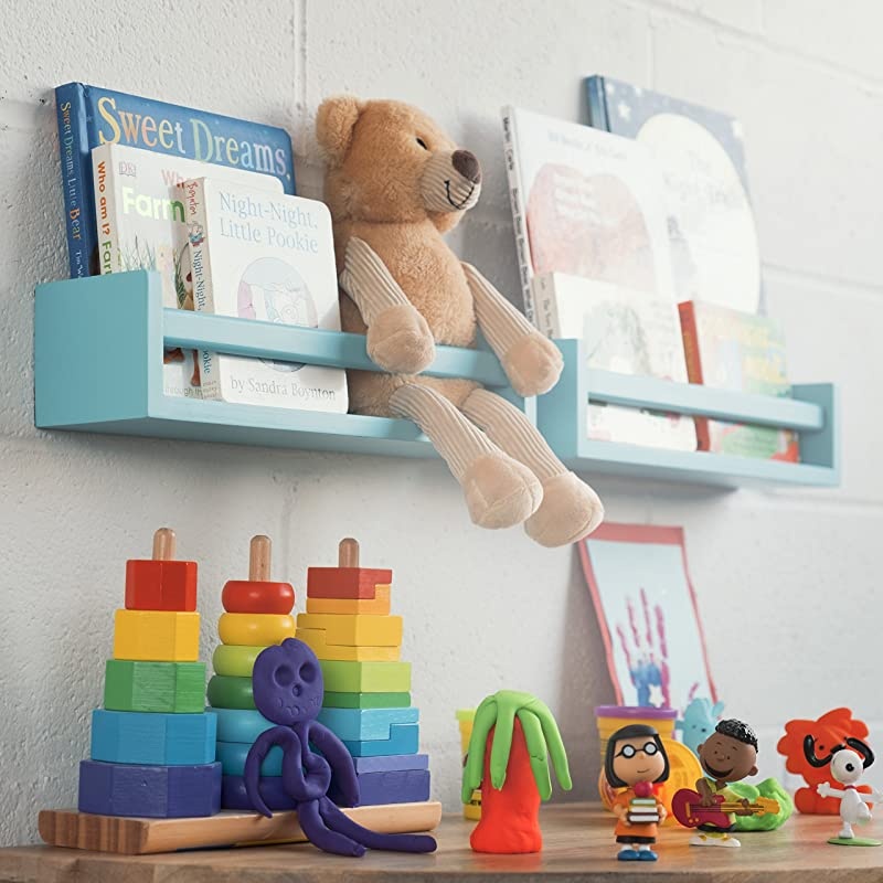 Utah Set of 2 Multi-use Wood Kitchen Wall Shelf Black Spice Rack Also Good For Nursery Wall Shelf