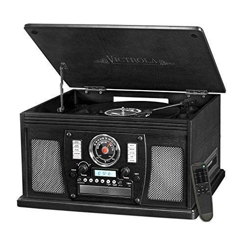 Victrola Navigator 8-in-1 Classic Bluetooth Record Player with USB Encoding and 3-speed Turntable (Oak)