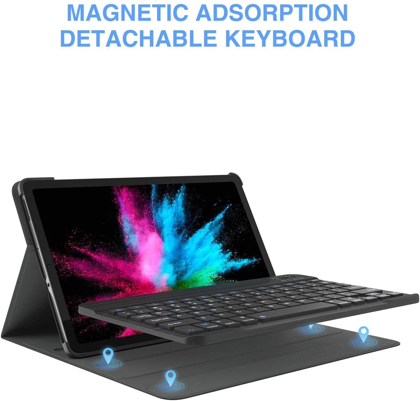 Galaxy Tab S6 Lite 10.4 Case with Keyboard - Detachable Wireless Keyboard - Premium Slim Folio Stand Cover for Samsung Galaxy Tab S6 Lite 10.4 Inch SM-P610 SM-P615 2020 Black