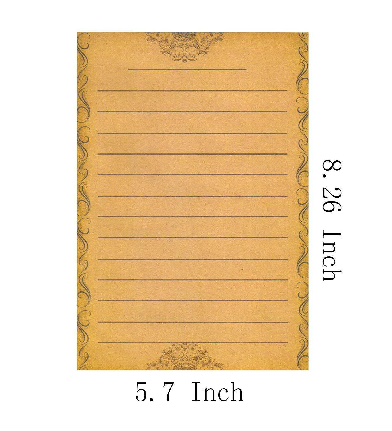 IMagicoo 64 Vintage Retro Cute Design Writing Stationery Paper Pad Letter Set (Kraft)