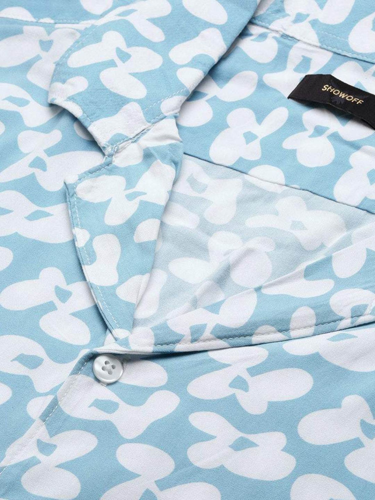 Spykar Blue Cotton Slim Fit Checks Shirt