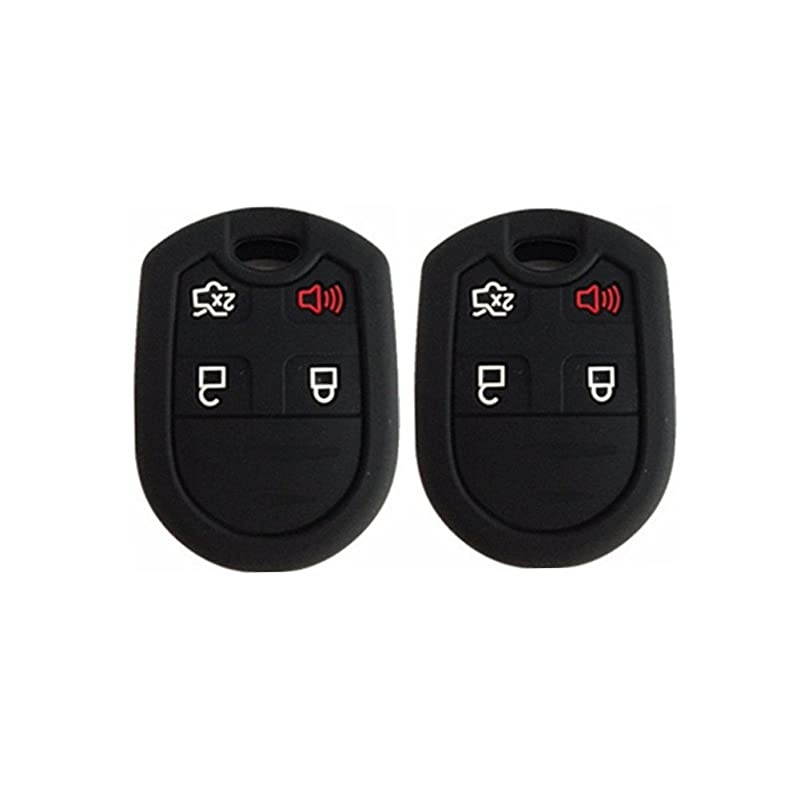 Pair New Black Key Fob Case Cover Skin Key Jacket Keyless Smart Jacket Cover Protector for Expedition F150 F250-350 LINCOLN Navigator