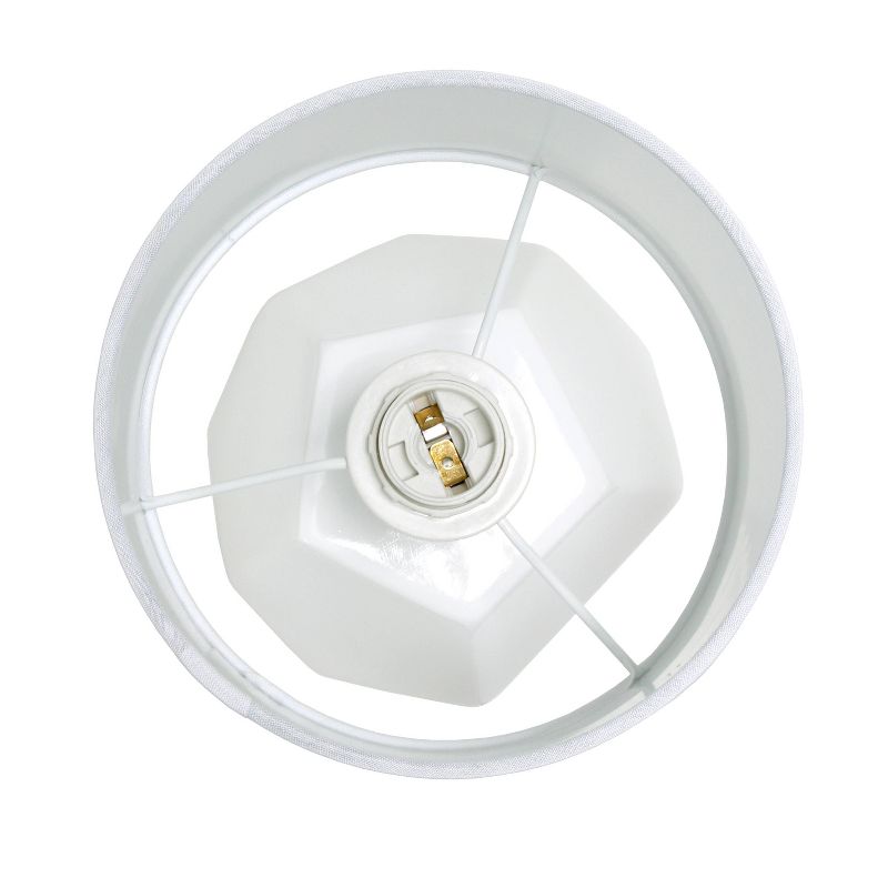 Round Prism Mini Table Lamp with Matching Fabric Shade White - Simple Designs