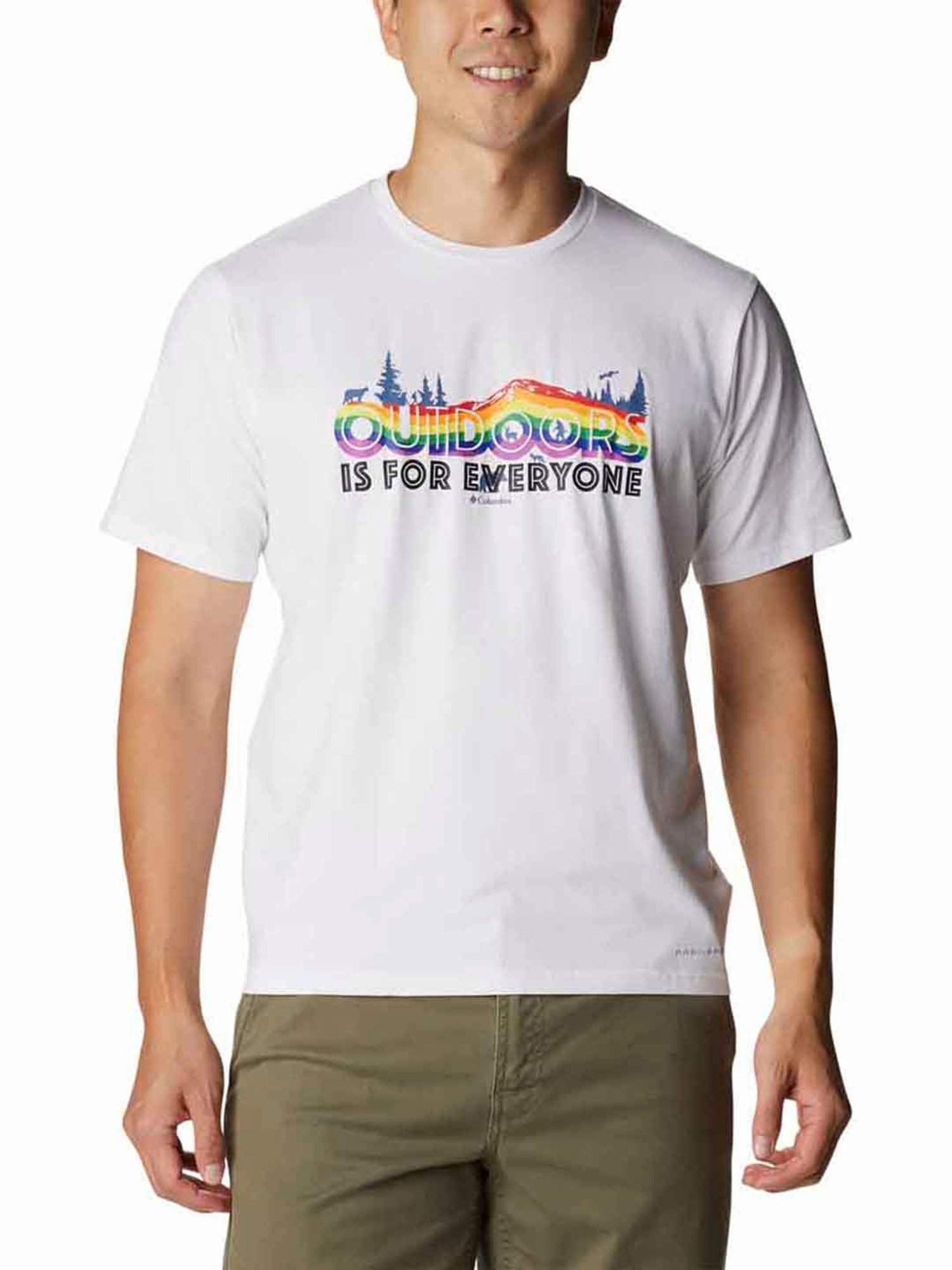 Columbia Men White Sun Trek Short Sleeve Graphic Tee