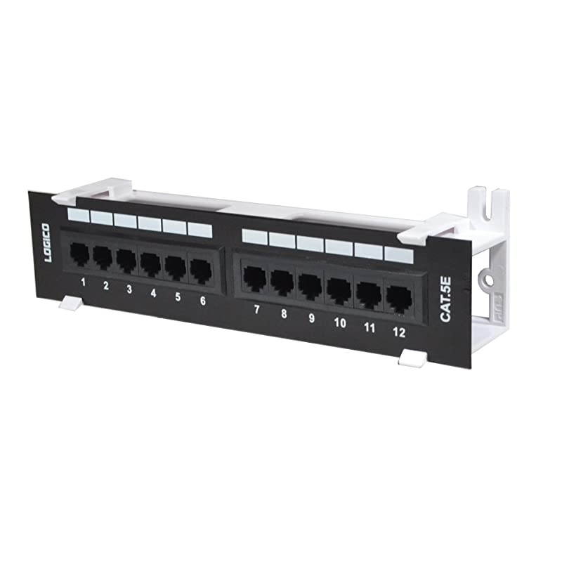 Cat5e UTP 12 Port Network Mini Patch Panel 110 with Surface Wall Mount Bracket