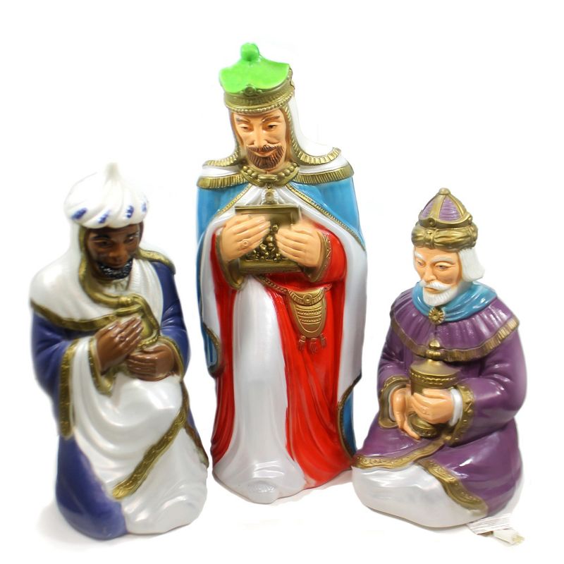 Christmas 34.5" Three Piece Wisemen Set Nativity Christmas  -  Novelty Sculpture Lights