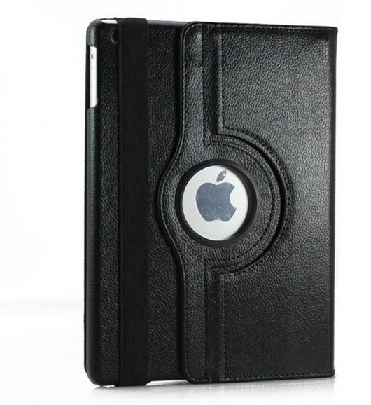360 Degree Rotatable Flannel Twill Fine Protected Case for New iPad (iPad 3) / iPad 2 / iPad 4 / iPad, Black