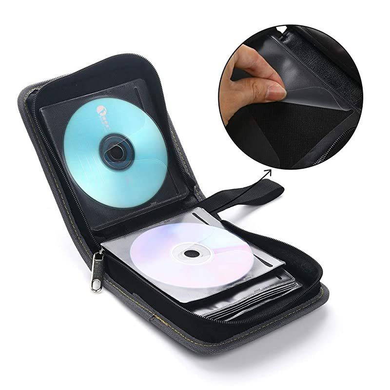 CD DVD Case, 36 Capacity CD DVD VCD Disc Case Wallet Holder Binder Bag Storage for Car Home Travel (Black)