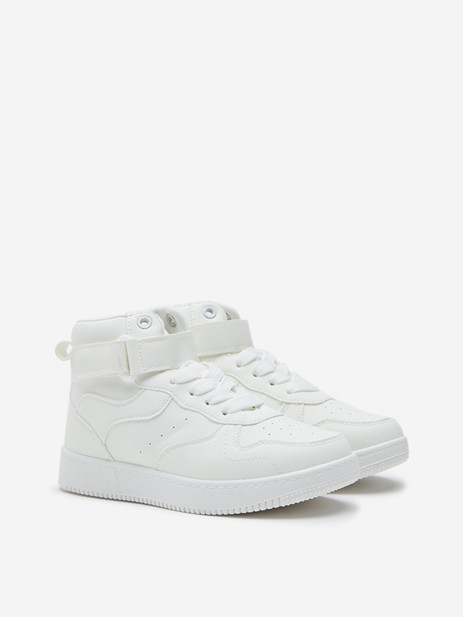 Yellow by Westside White Lace-Up High-Top Boots