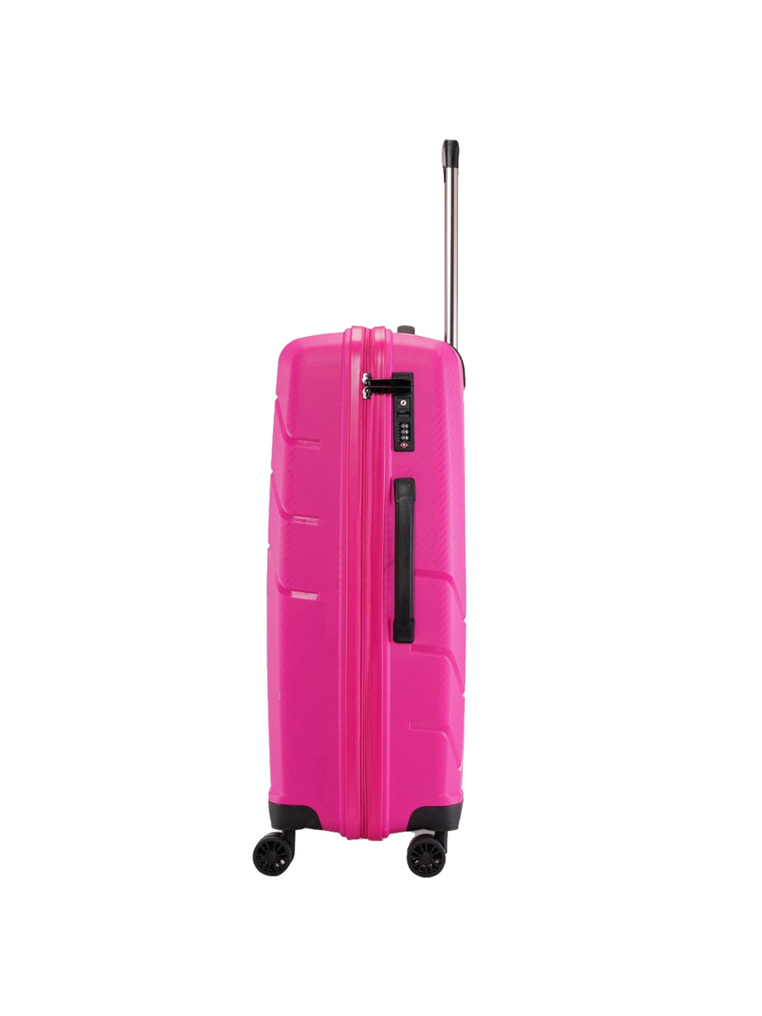Swiss Brand Matterhorn Pink Textured Hard Medium Trolley Bag - 26 cm