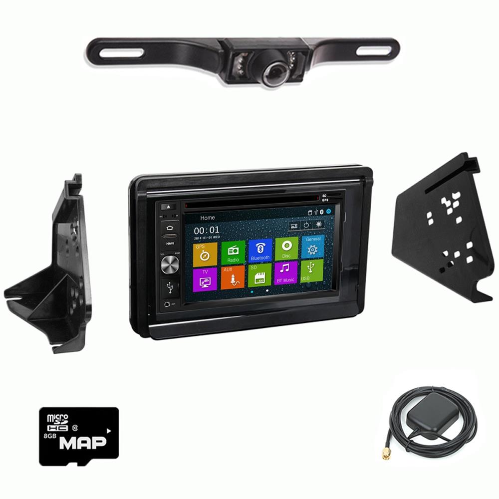 Otto Navi In Dash Navigation System DVD GPS Navigation Multimedia Radio and Dash Kit for Polaris Slingshot 2015 and up with back up camera and extra