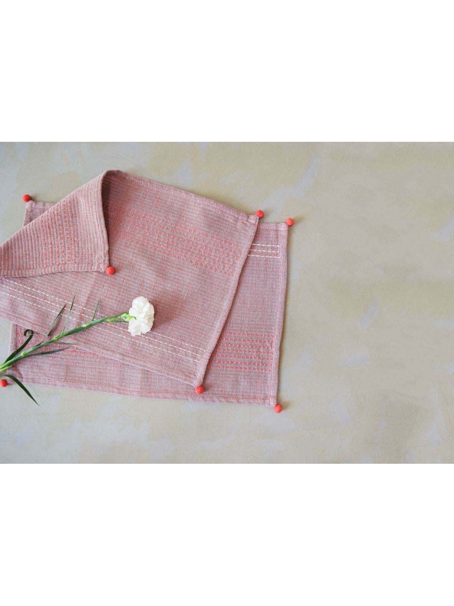 COPPRE Godhuli Pink Cotton Placemats - Set of 2