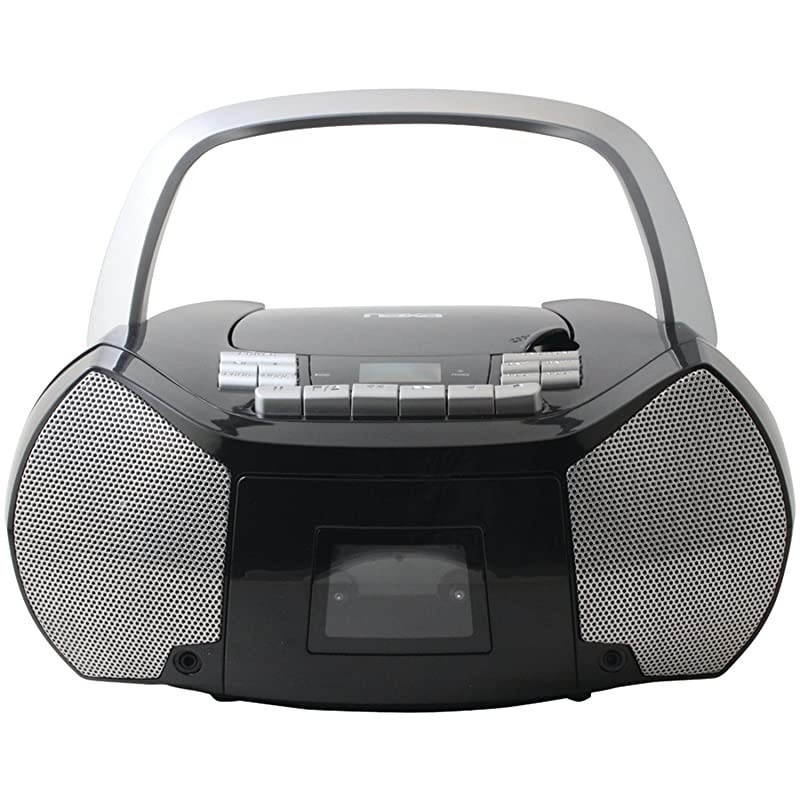 NPB268 Portable CDCassette Boombox SilverBlack