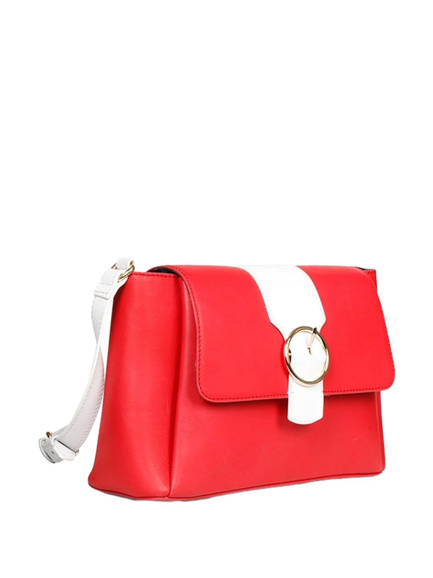 Saint G Red & White Solid Small Sling Handbag