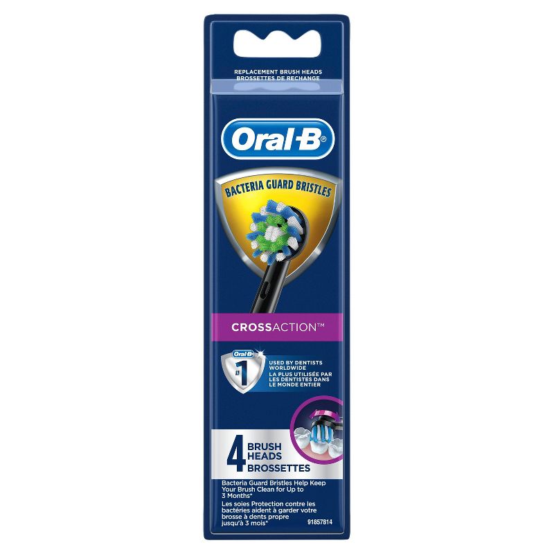 Oral-B CrossAction Electric Toothbrush Replacement Brush Head Refills Black - 4ct