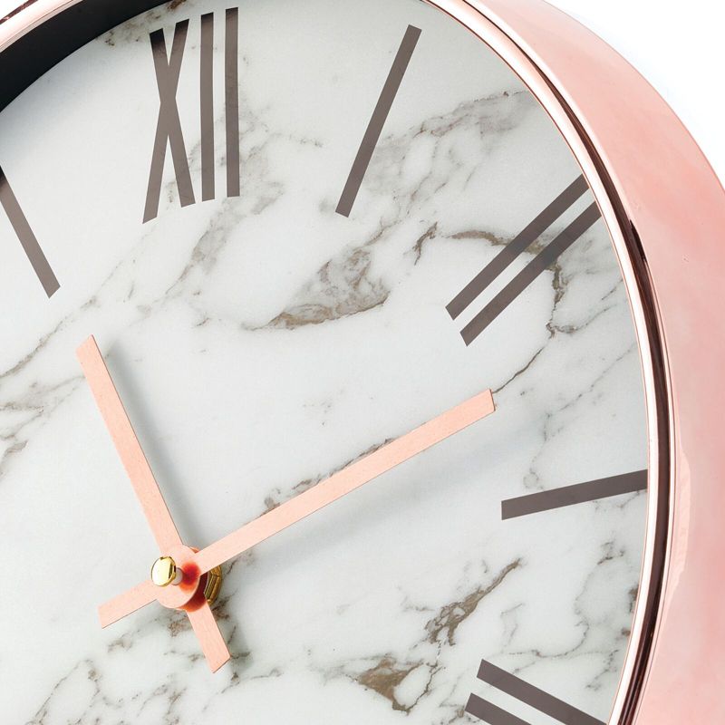 mDesign Modern Wall Clock for the Office, Bedroom, Kitchen - Marble