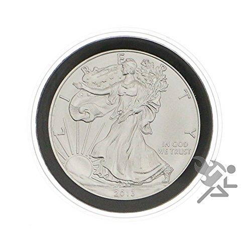 (10) Air-tite 40mm Black Ring Coin Holder Capsules for American Silver Eagles & 1oz China Silver Panda Sterling