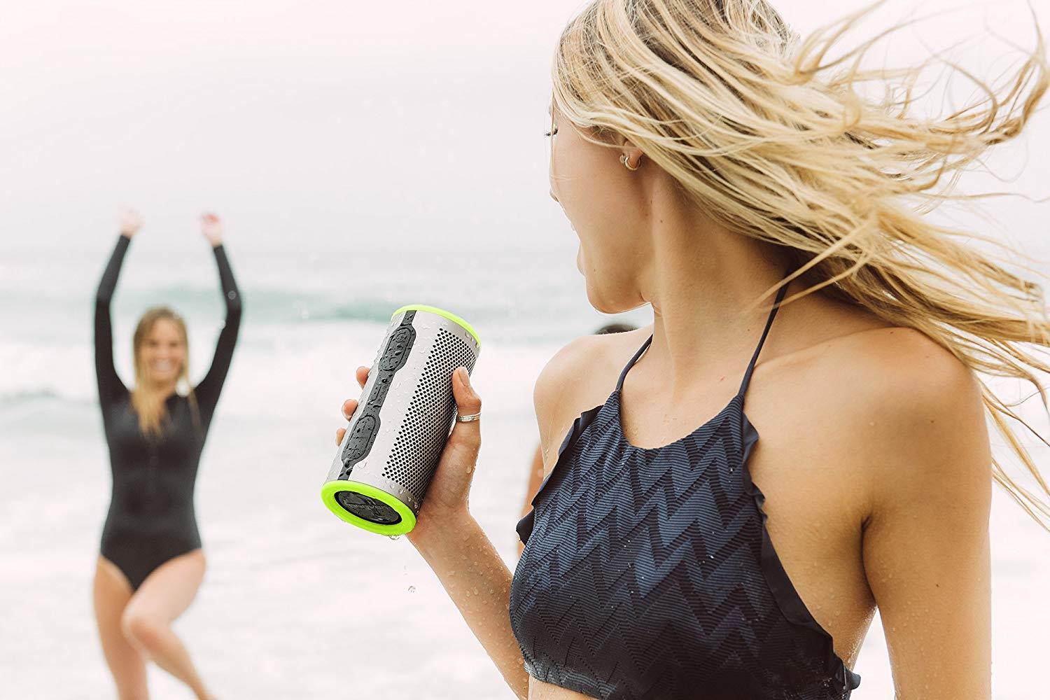 Braven Stryde 360 Degree Sound [2500 mAh] Waterproof Bluetooth Speaker - Silver/Green