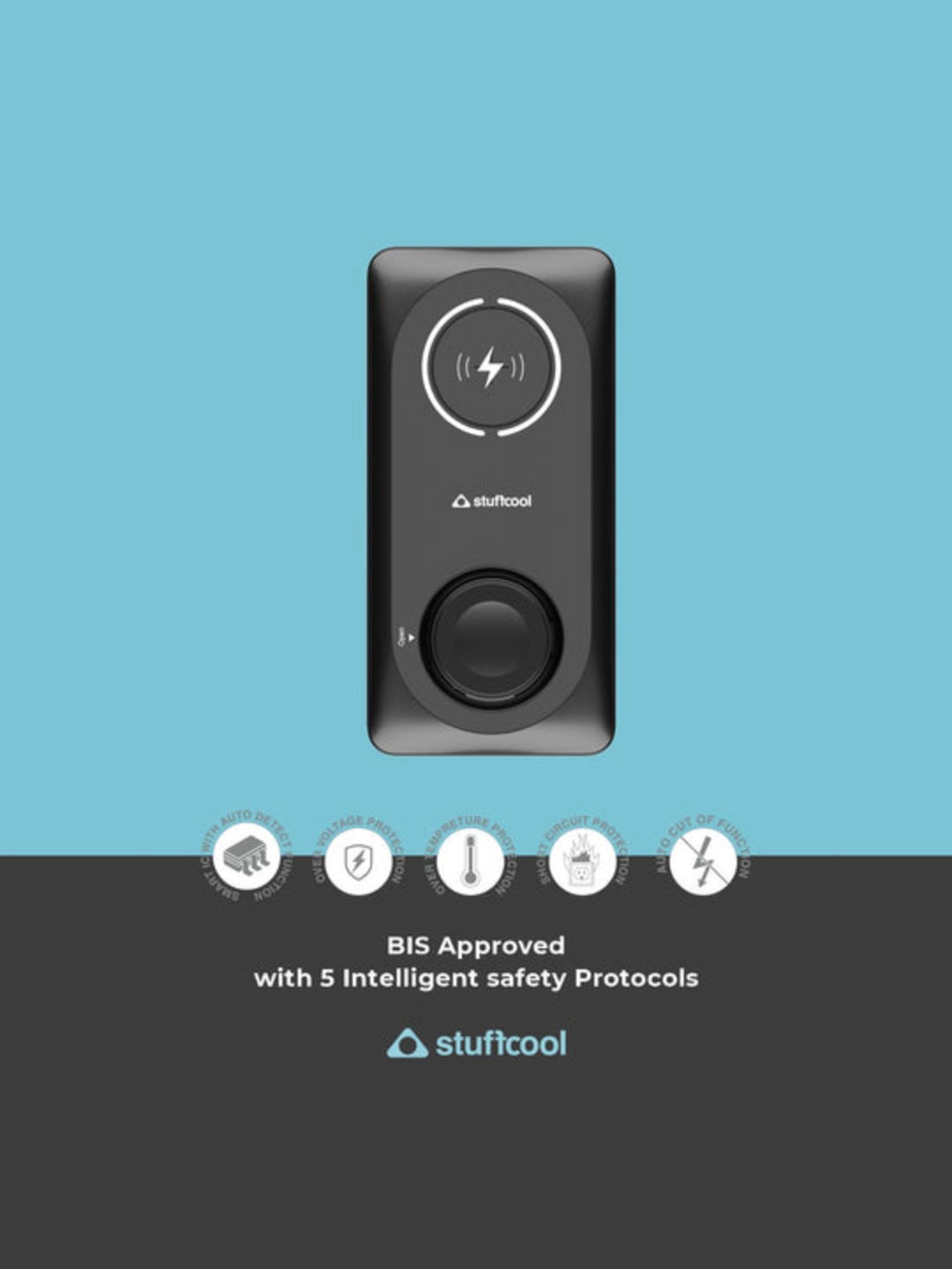 Stuffcool Monde 10000mAh Magnetic Wireless Power Bank with Apple Watch Charging (Black)