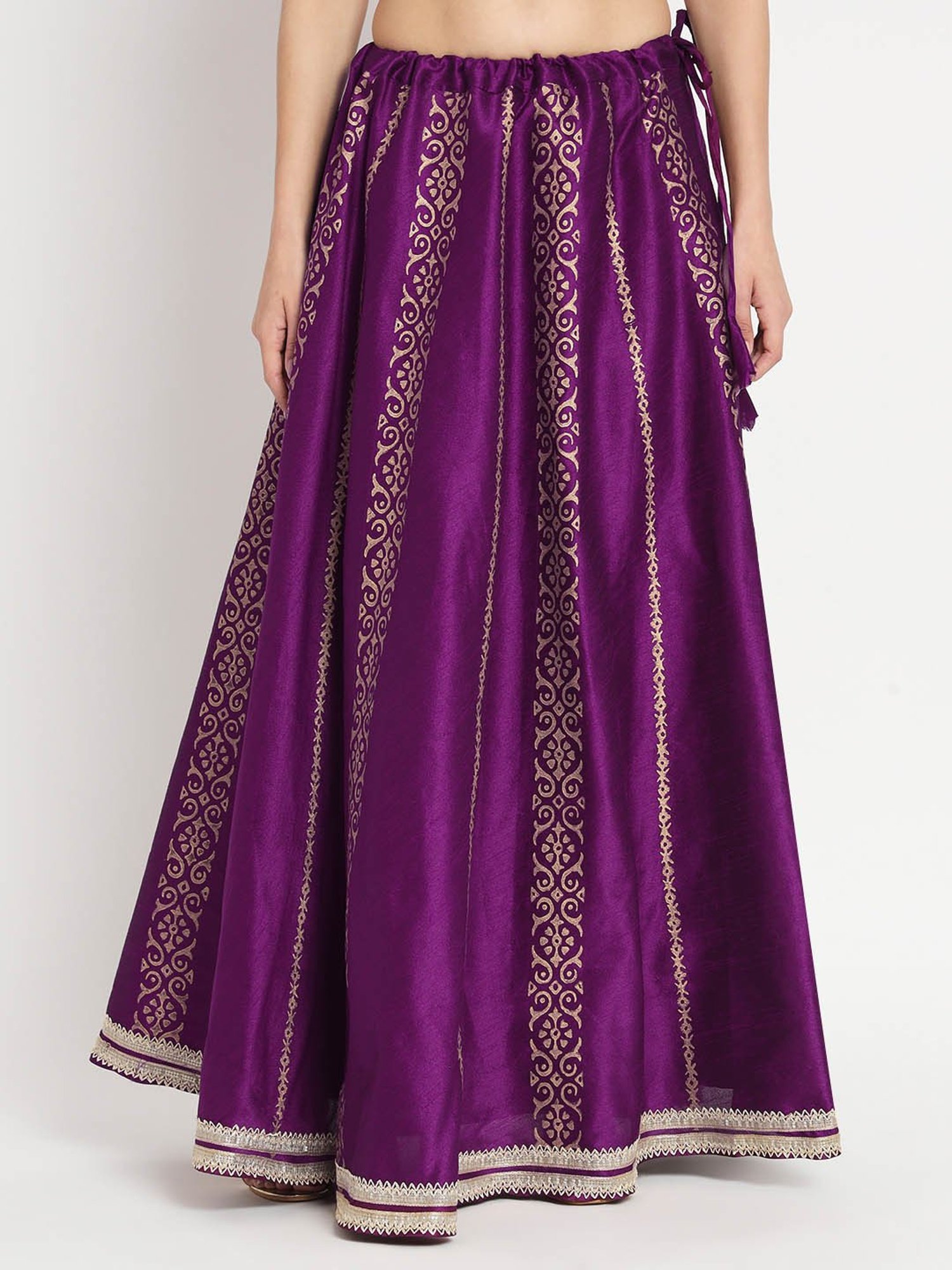 studiorasa Purple Hand Block Print Skirt