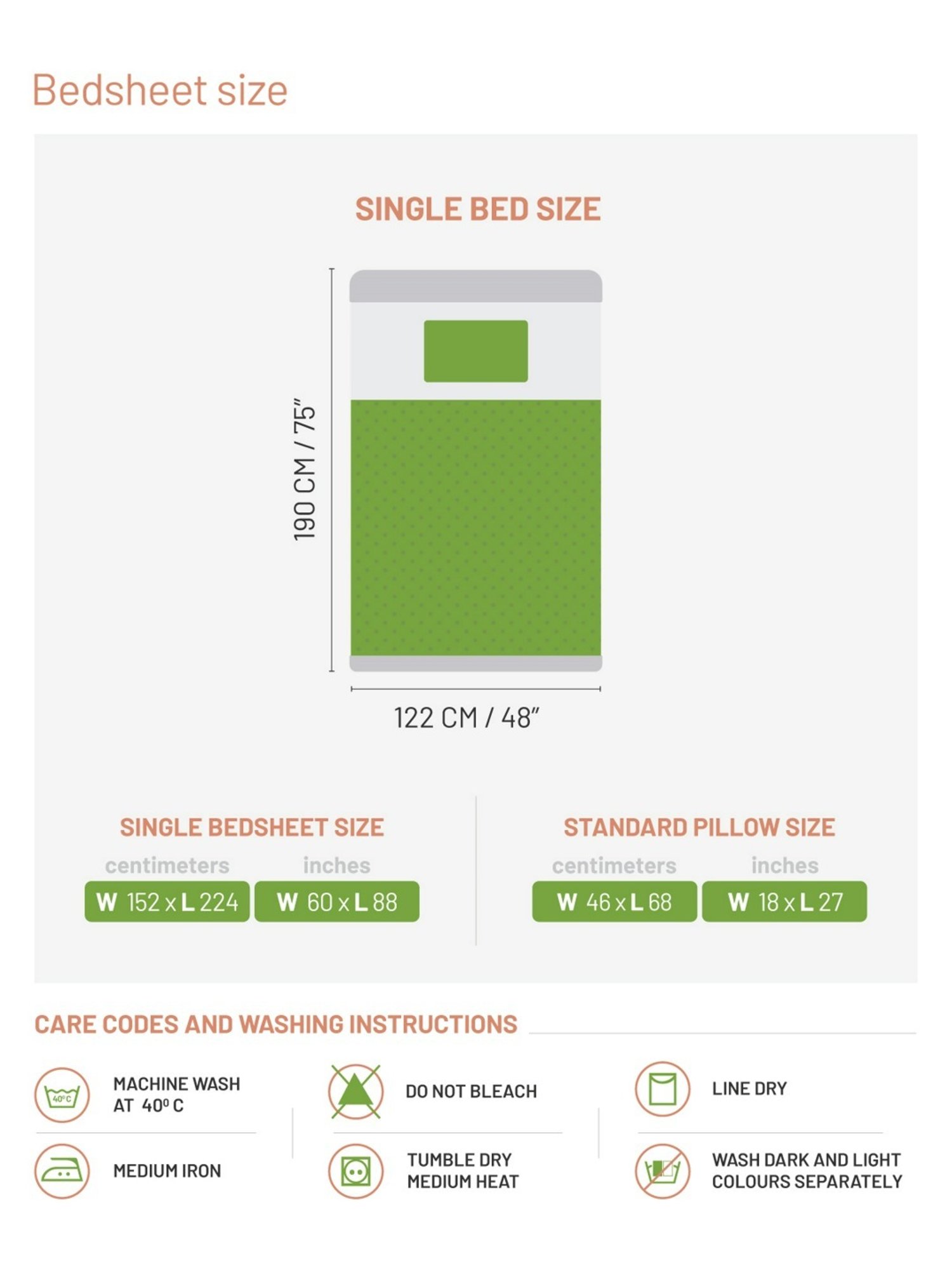 DDecor Solid Green 180 TC Cotton Single Bed Sheet With 1 Pillow Cover