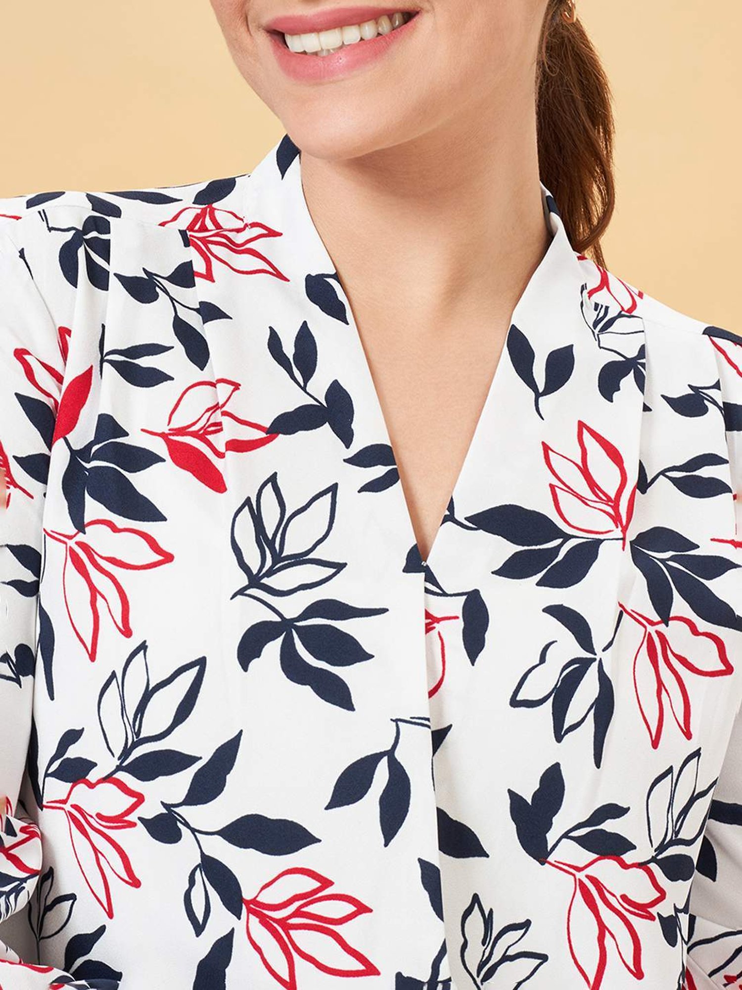 Annabelle by Pantaloons White Floral Print Top