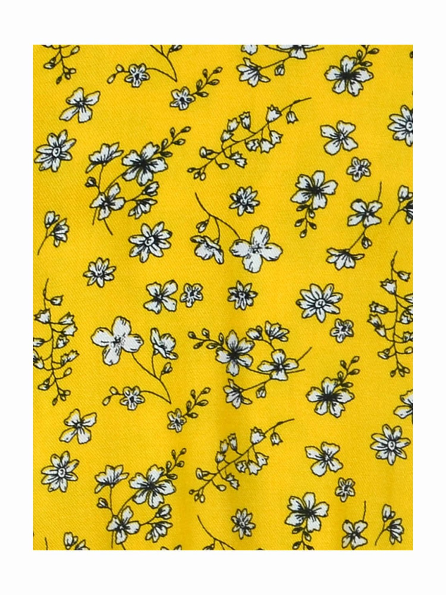 Gini & Jony Kids Yellow Floral Print  Top