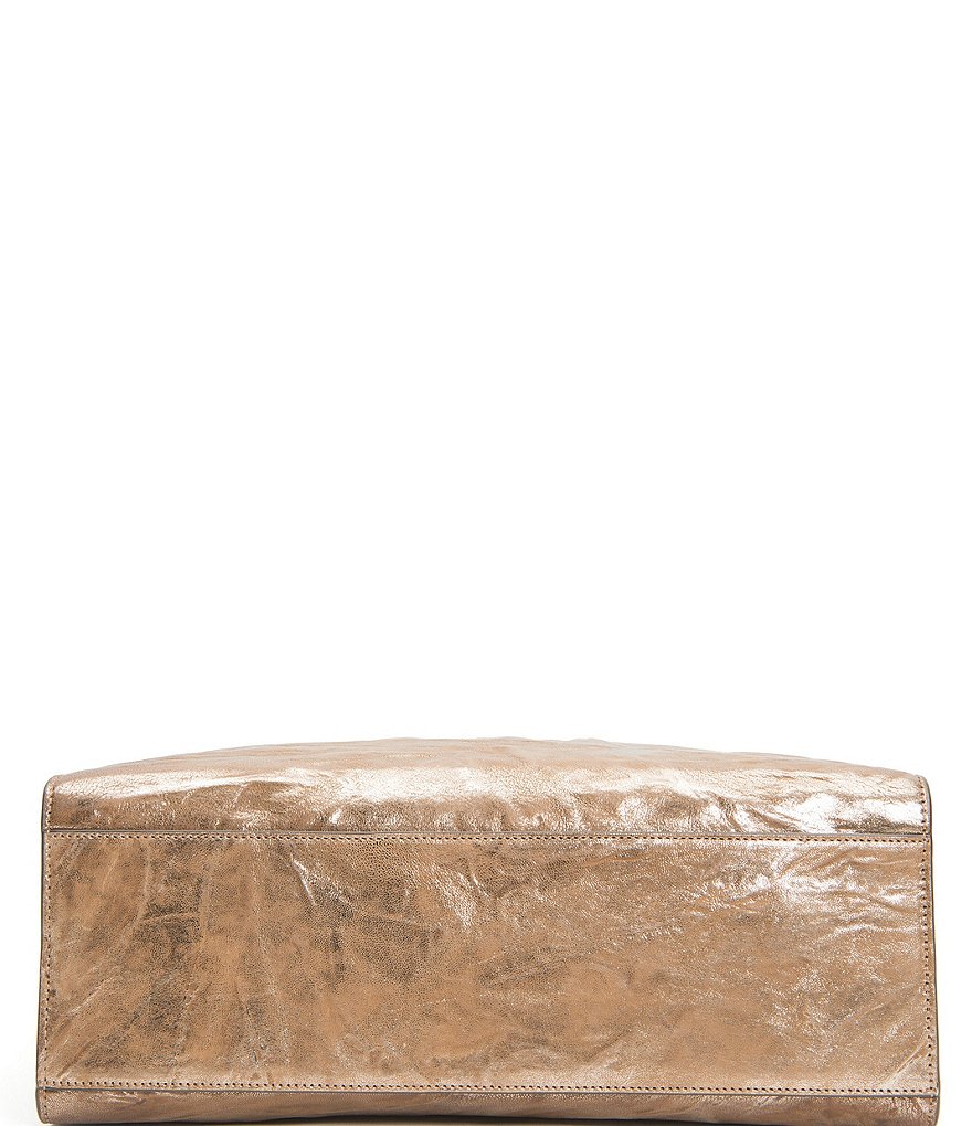Frye Ella Metallic Leather Top Zip Tote Bag