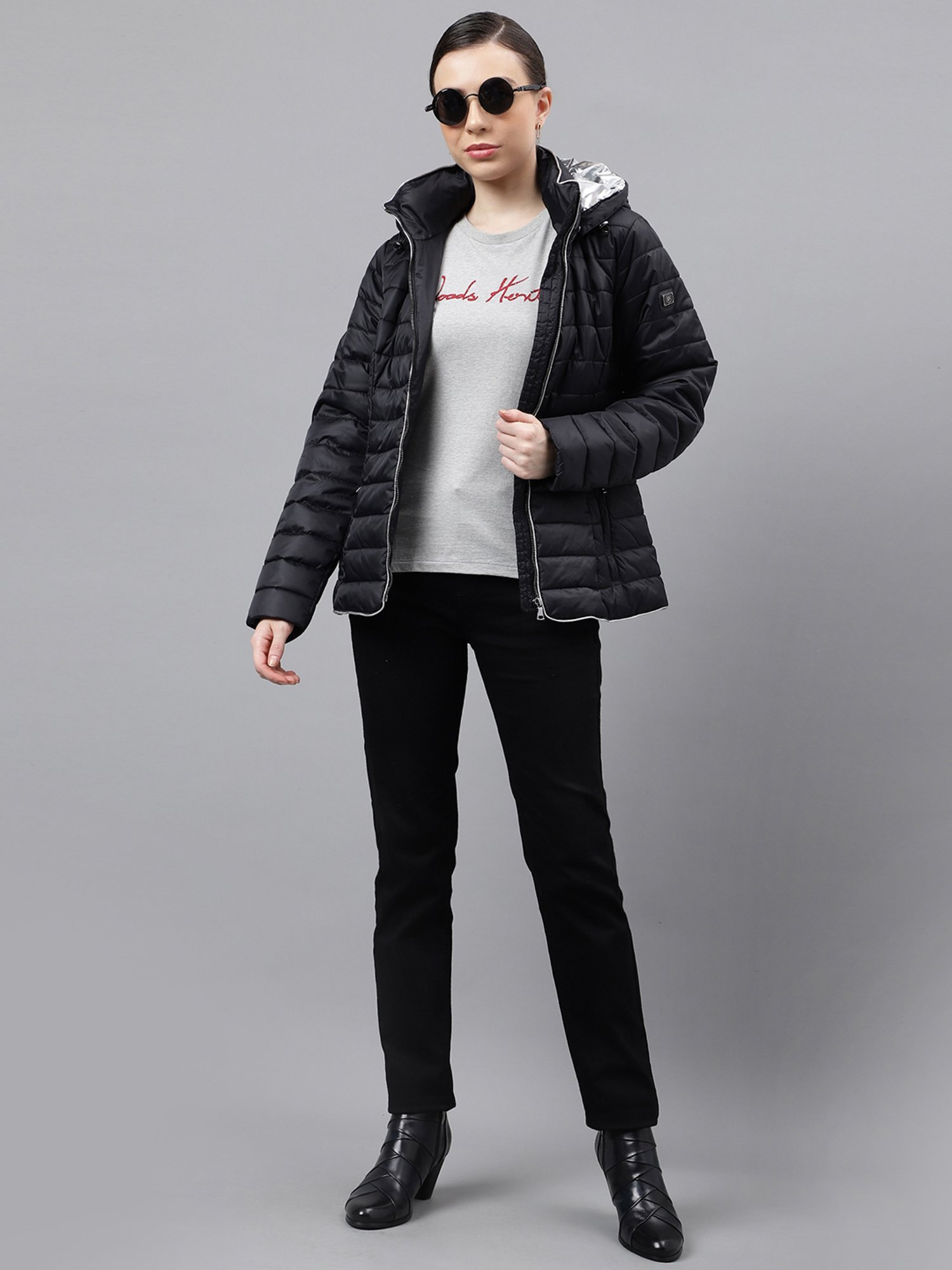 Woods Black Quilted Jacket