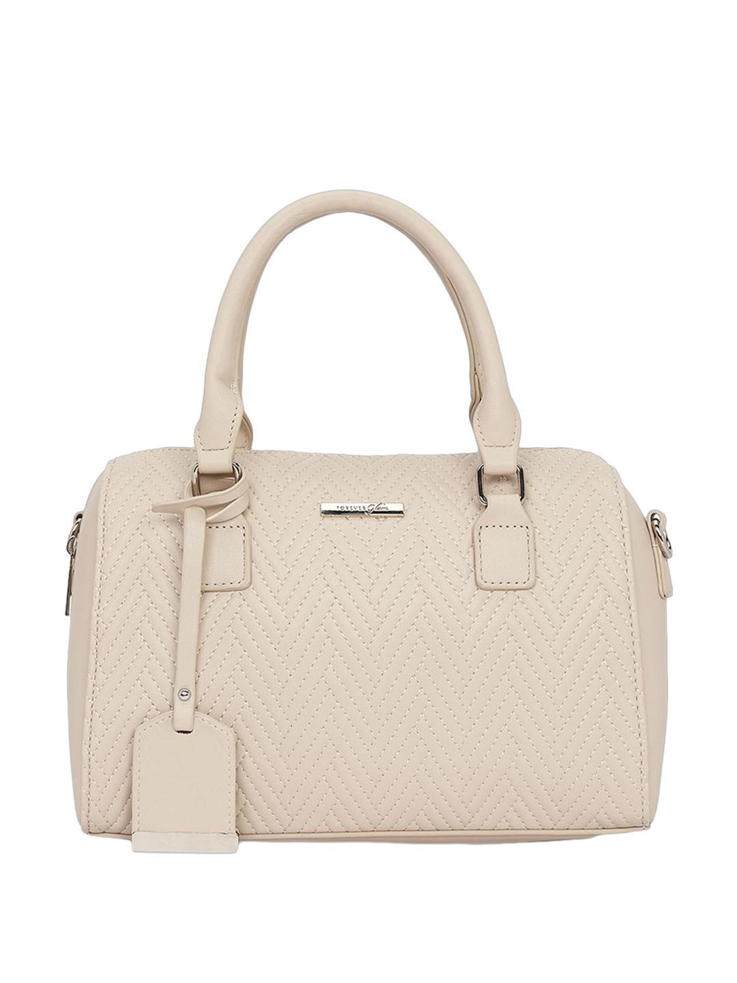 Forever Glam by Pantaloons Light Beige Textured Handbag