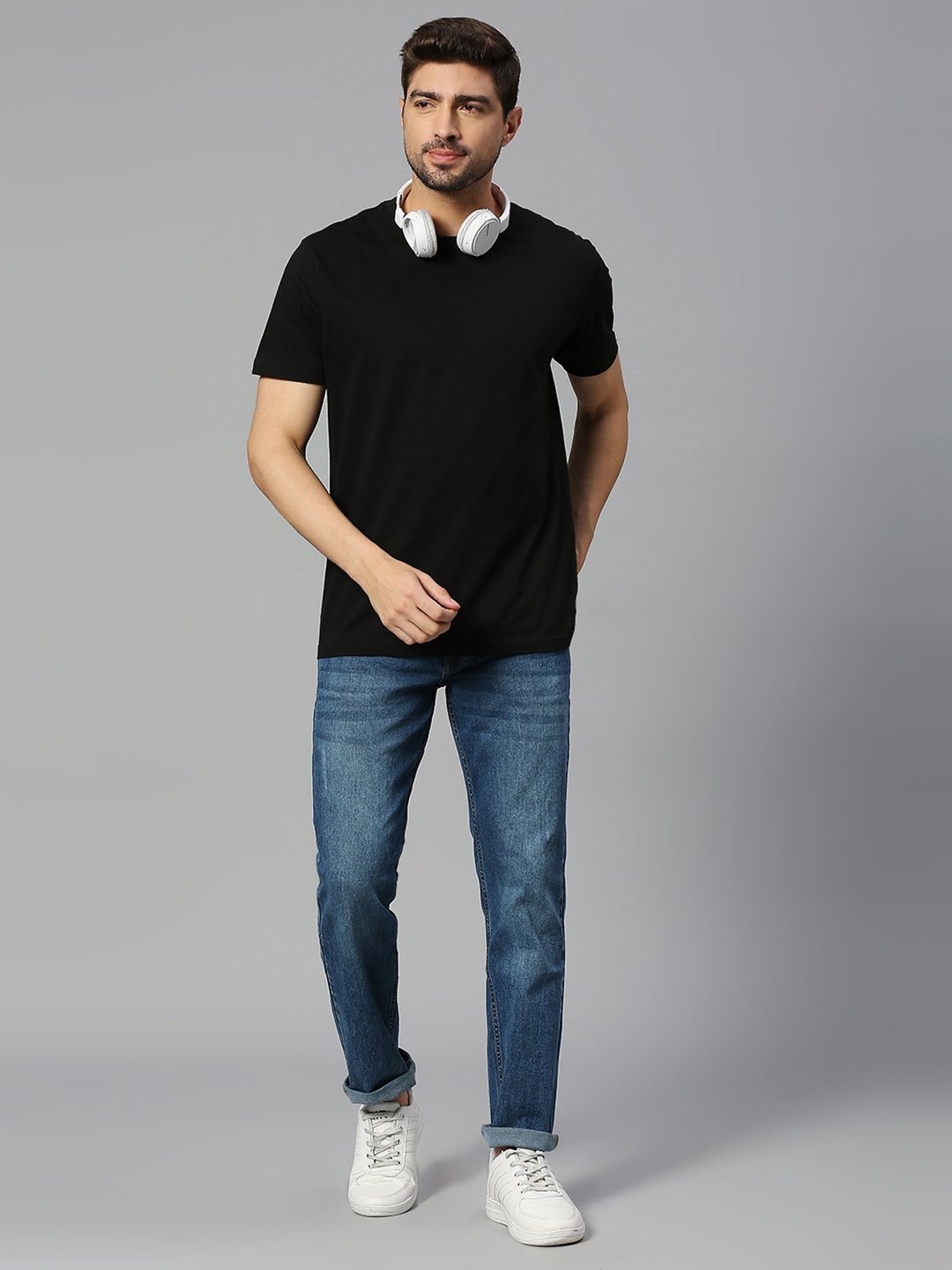 Thomas Scott Blue Regular Fit Heavily Washed Distressed Jeans