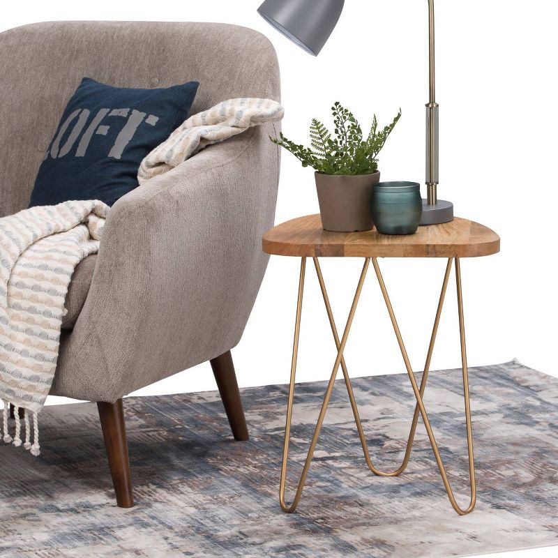 18" Tillman Metal and Wood Accent Table Natural/Gold - WyndenHall