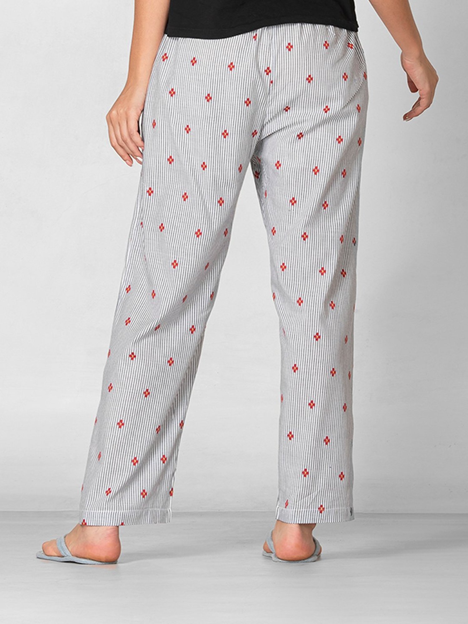 The Calm Collective Grey Striped Pyjamas