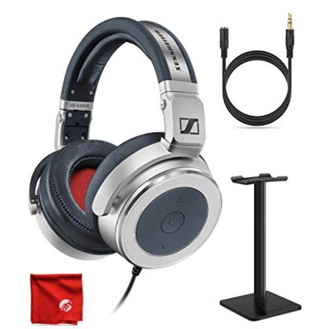 Sennheiser HD 630VB HiFi Circumaural Closed Portable Audiophile Metal Over-Ear Variable Bass Headphone Bundle with Headphone Stand and 3.5mm Extension Cable