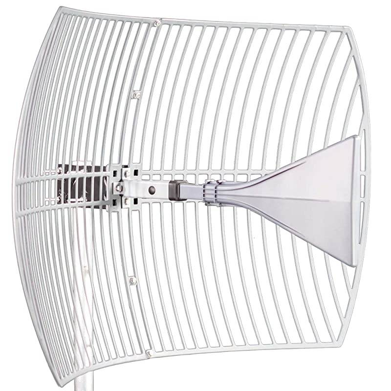 Wide-Band 2021 Model (5G Ready) Cellular Antenna (Long Range) High Gain Parabolic Grid (Weatherproof) Outdoor Cell Phone Booster (26 dBi Gain) T-Mobile, Verizon, AT&T, LTE, 3G, 4G, 5G, 5Ge, GSM