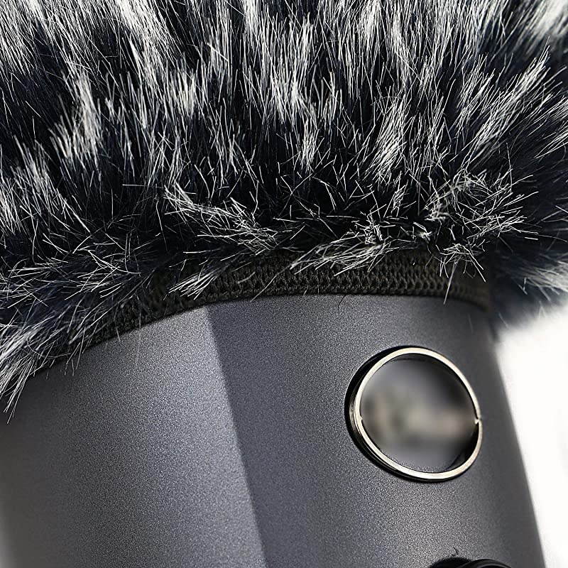 Microphone Furry Windscreen Muff Mic Wind Cover Fur Pop Filter as Foam Cover Compatible with Blue Yeti Nano