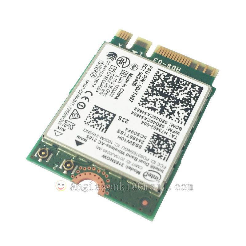 3165NGW Bluetooth 4.0 00JT497 WLAN Card for Lenovo YOGA 700-11ISK Intel Dual Band Wireless AC 3165 433Mbps 3165AC